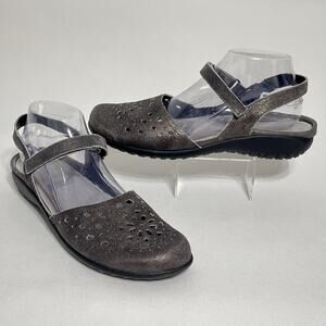 Naot Arataki Mary Jane Gray Shimmer Leather Sz 41 10 10.5